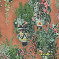 Talavera Wallpaper - Rose and Spring Green/Terracotta